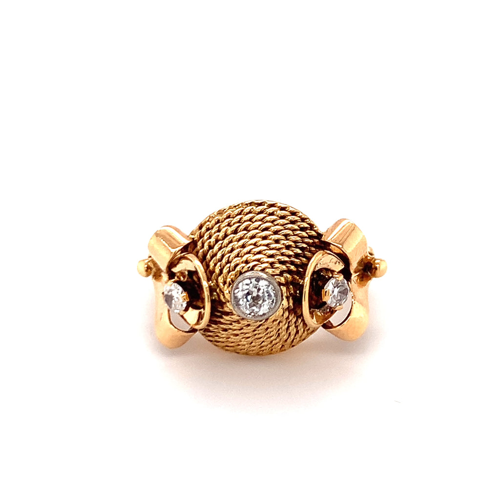 Retro Diamond Gold Ring, circa 1940s