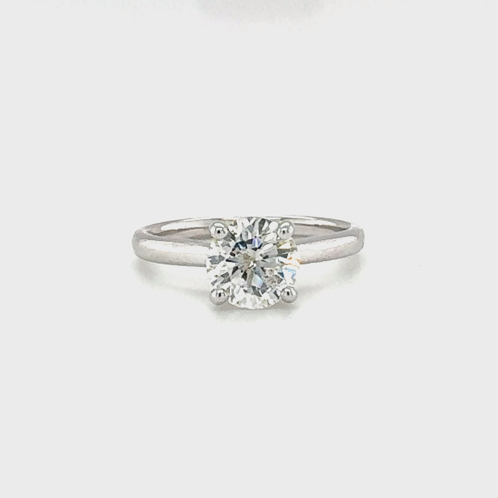 14K White Gold Diamond Engagement Ring with 1.25ct Laser-Drilled Diamond