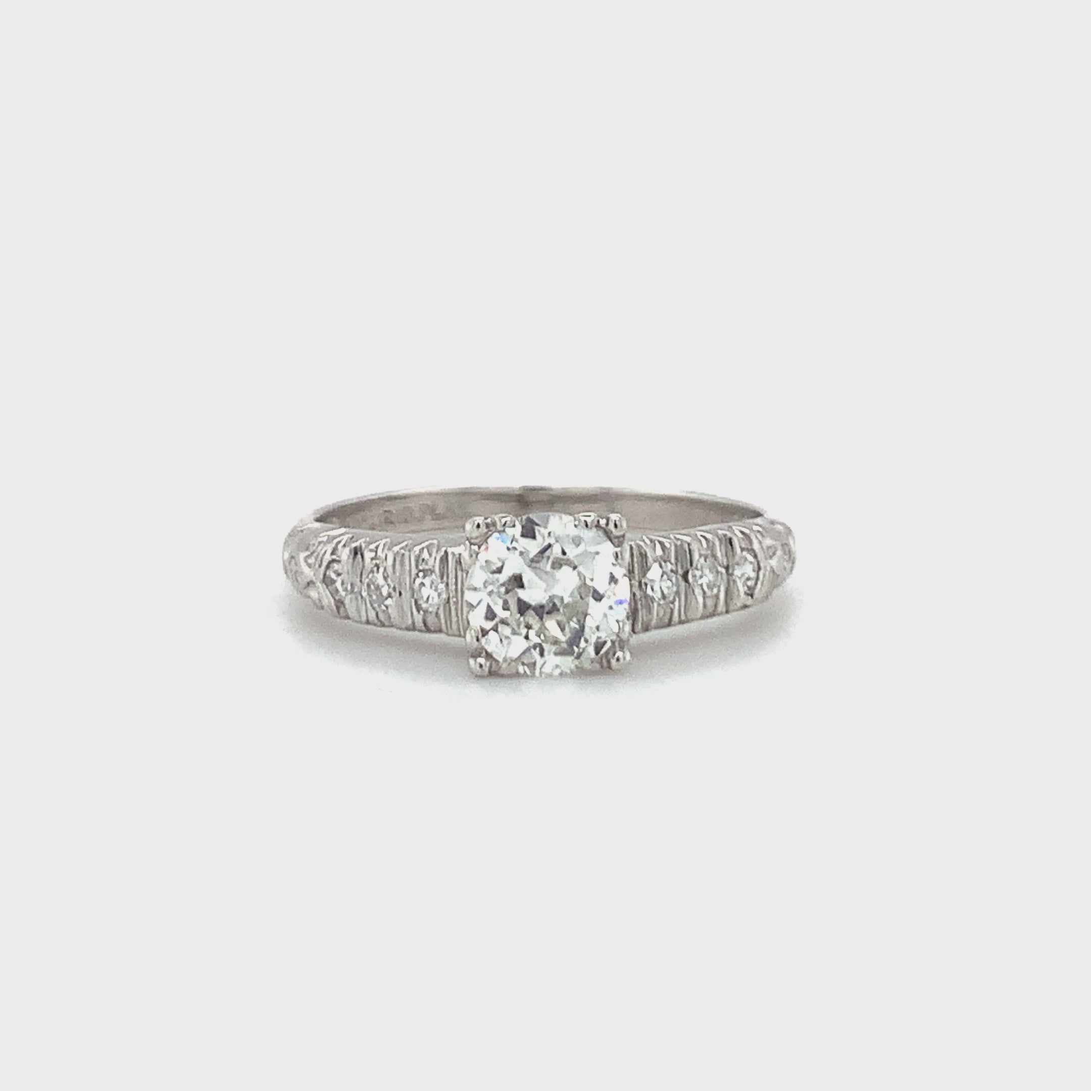 Art Deco Diamond Solitaire Platinum Ring, 0.60ct, Circa 1930s