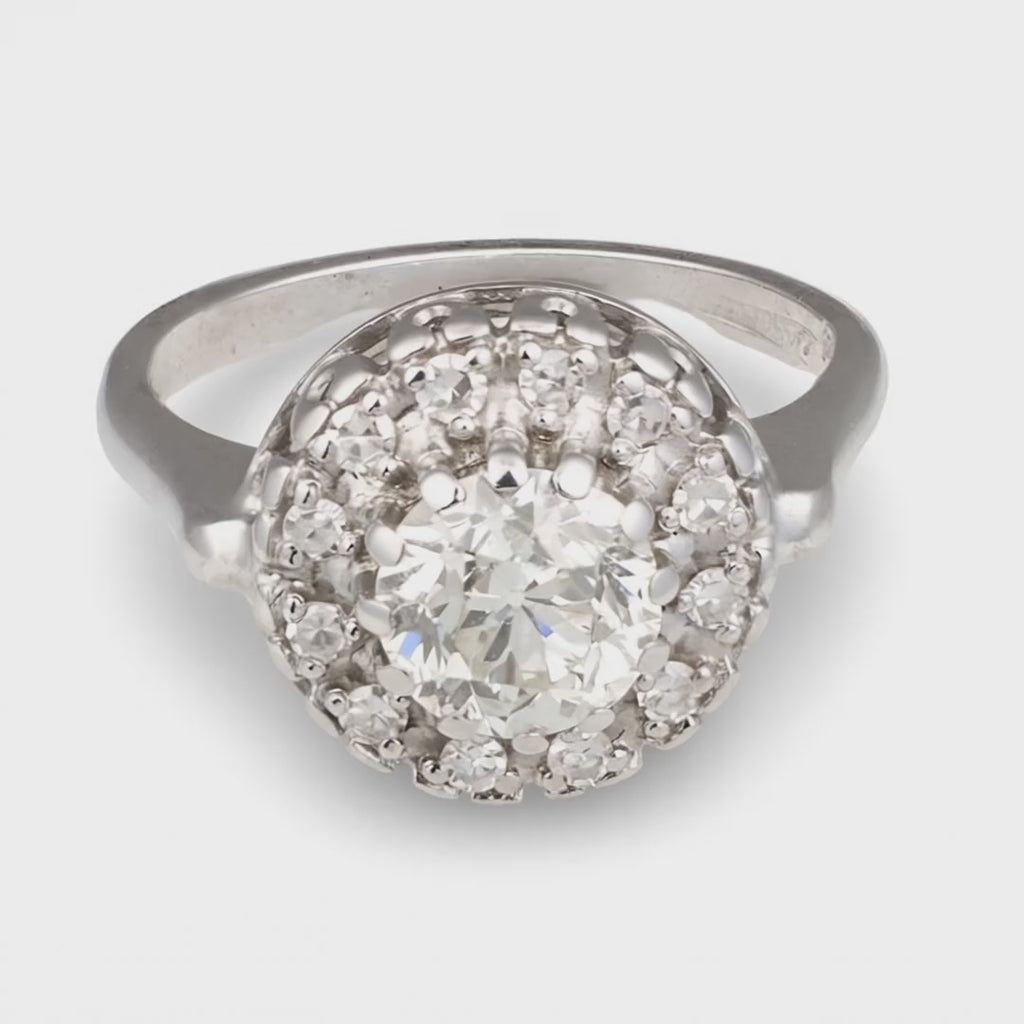 Edwardian Old European Cut Diamond Platinum Ring, 1.85ct, Circa 1910