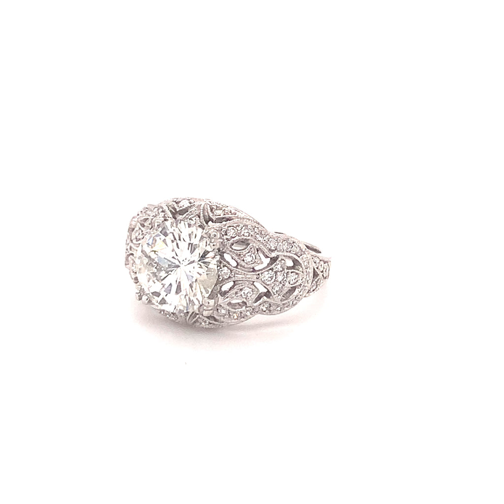 3.00 Carat Diamond Engagement Platinum Ring