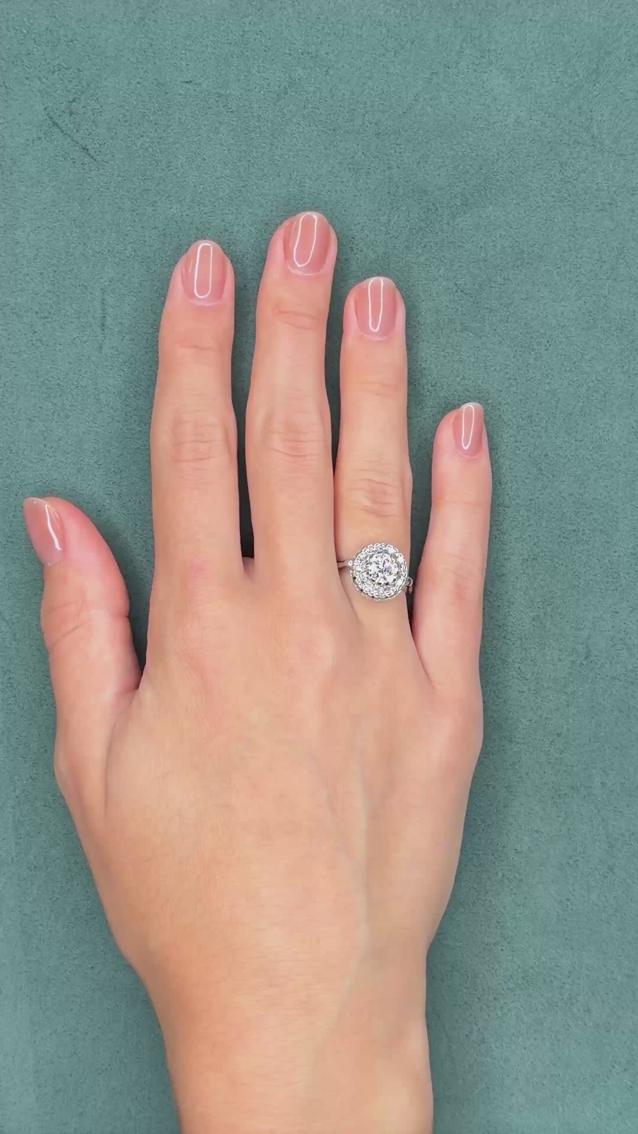 Art Deco 1930s Diamond Solitaire Ring, 1.40ct Old European Cut, 14K White Gold