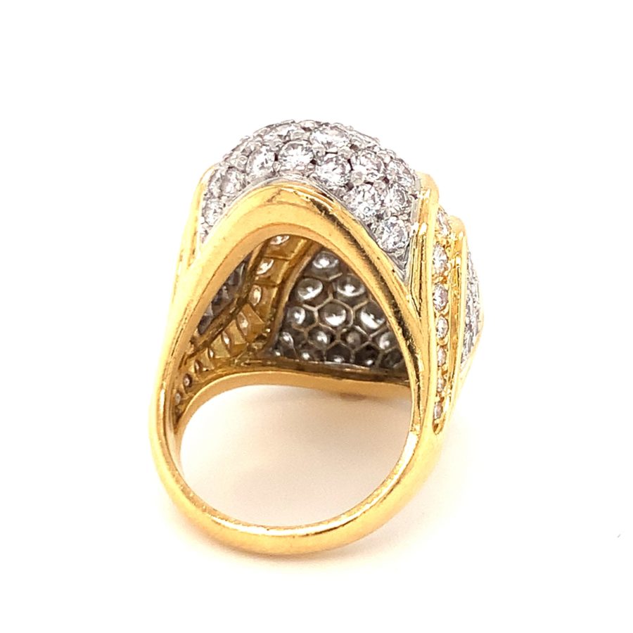 18K-YG+PLAT DIAMOND DOME RING from Recoleta Estate Jewlery