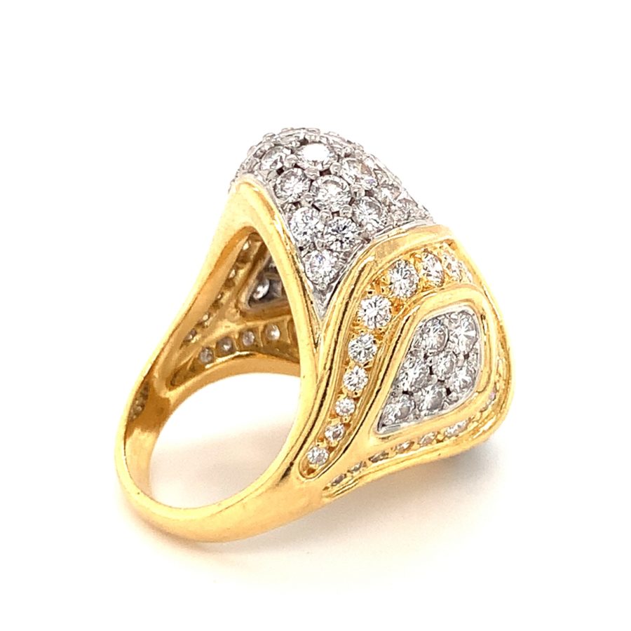 18K-YG+PLAT DIAMOND DOME RING from Recoleta Estate Jewlery