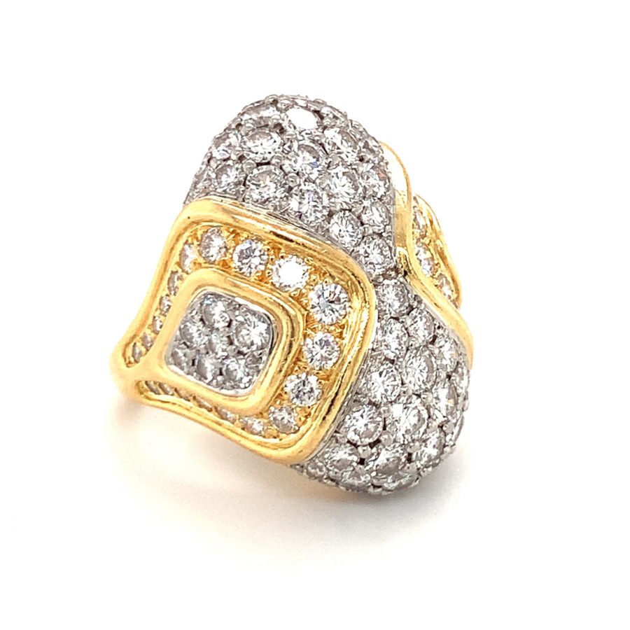 18K-YG+PLAT DIAMOND DOME RING from Recoleta Estate Jewlery