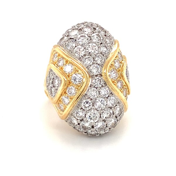 18K-YG+PLAT DIAMOND DOME RING from Recoleta Estate Jewlery