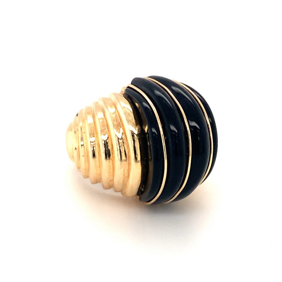 14K-YG ONYX DOME RING from Recoleta Estate Jewelry