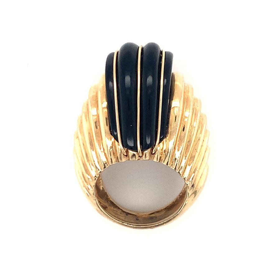 14K-YG ONYX DOME RING from Recoleta Estate Jewelry