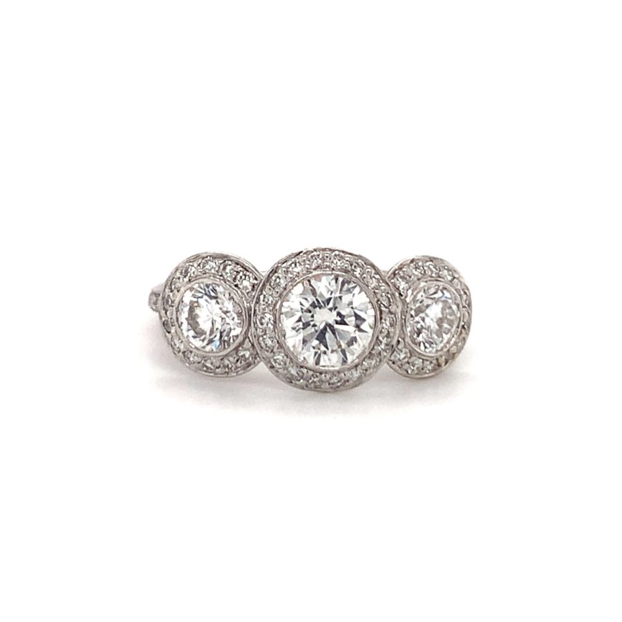 18K White Gold, Diamond Ring from Recoleta Estate Jewelry