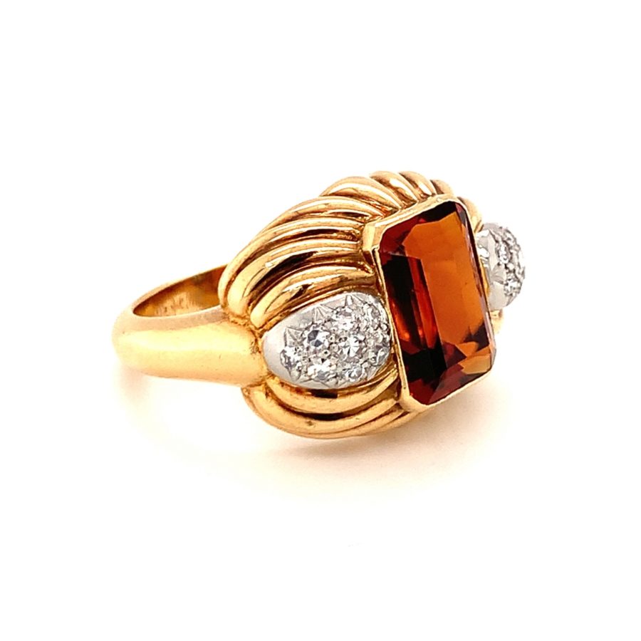 18K-YG MADEIRA CITRINE AND DIAMOND RING from Recoleta Estate Jewelry