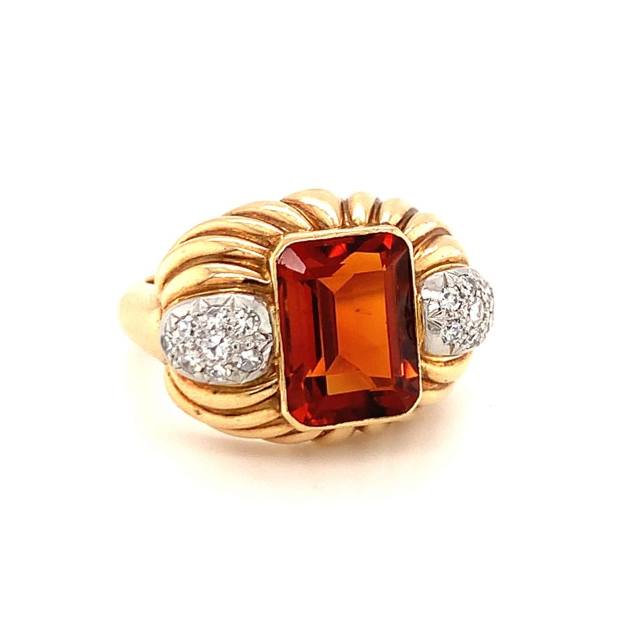 18K-YG MADEIRA CITRINE AND DIAMOND RING from Recoleta Estate Jewelry