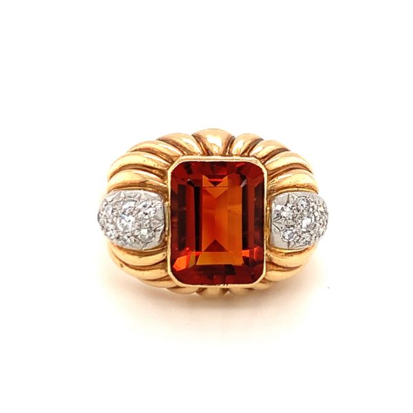 18K-YG MADEIRA CITRINE AND DIAMOND RING from Recoleta Estate Jewelry