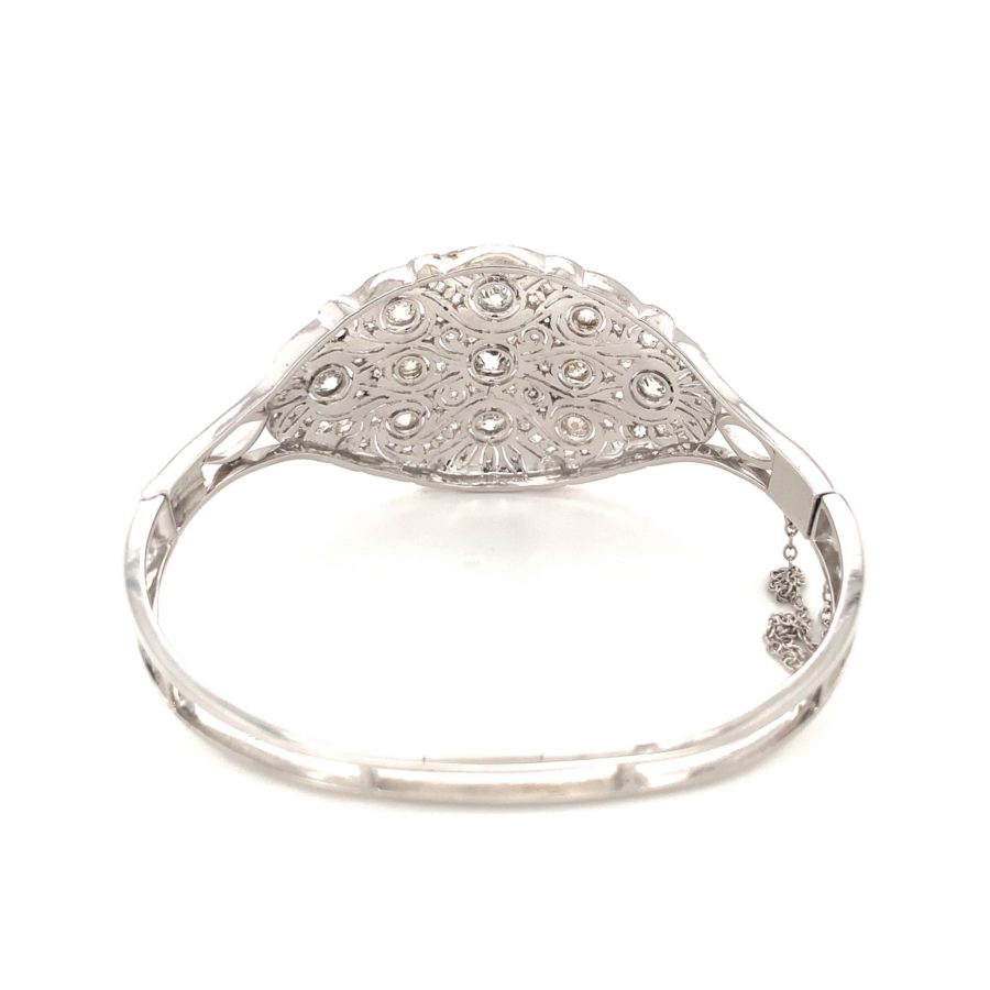 14K White Gold Diamond Bangle Bracelet from Recoleta Estate Jewelry