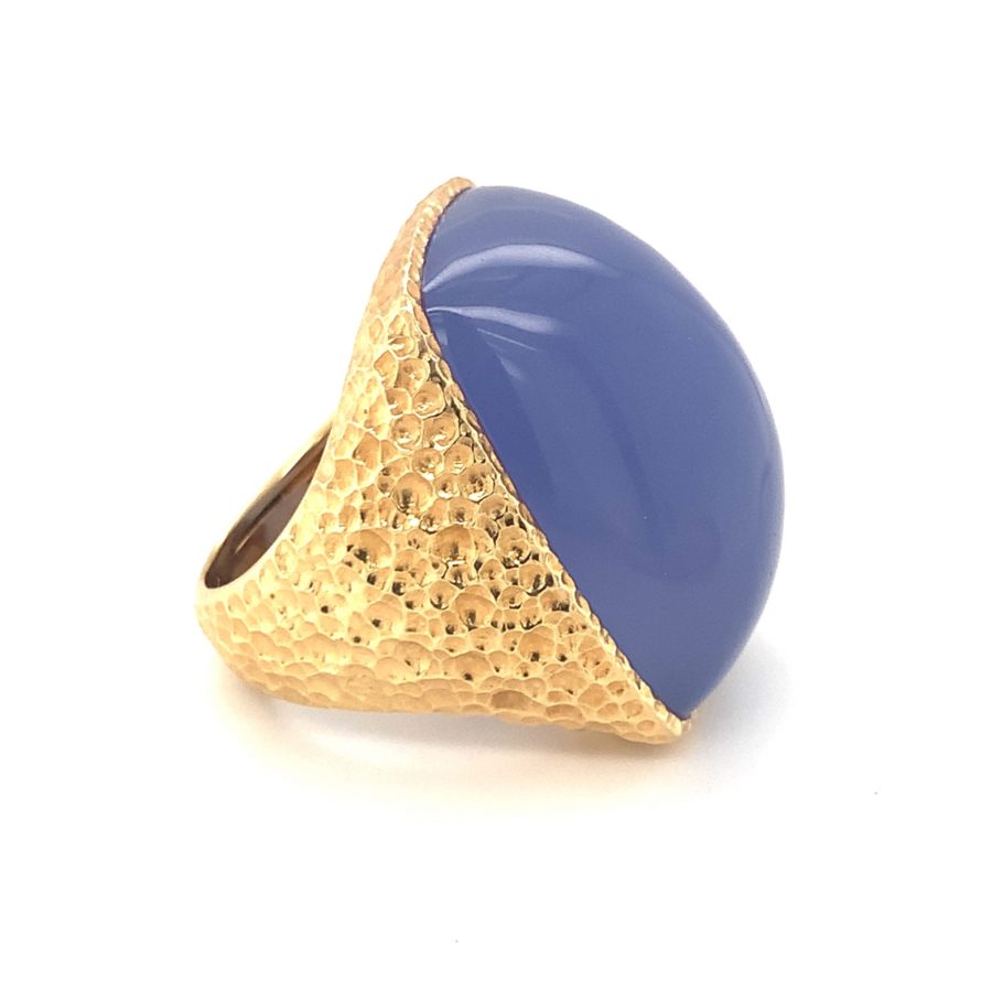 18K-YG PURPLE CHALCEDONY RING from Recoleta Estate Jewelry