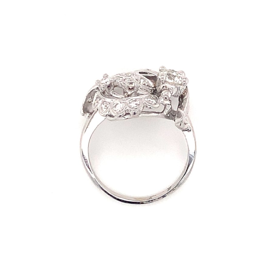 14K White Gold Diamond Cluster Ring from Recoleta Estate Jewelry