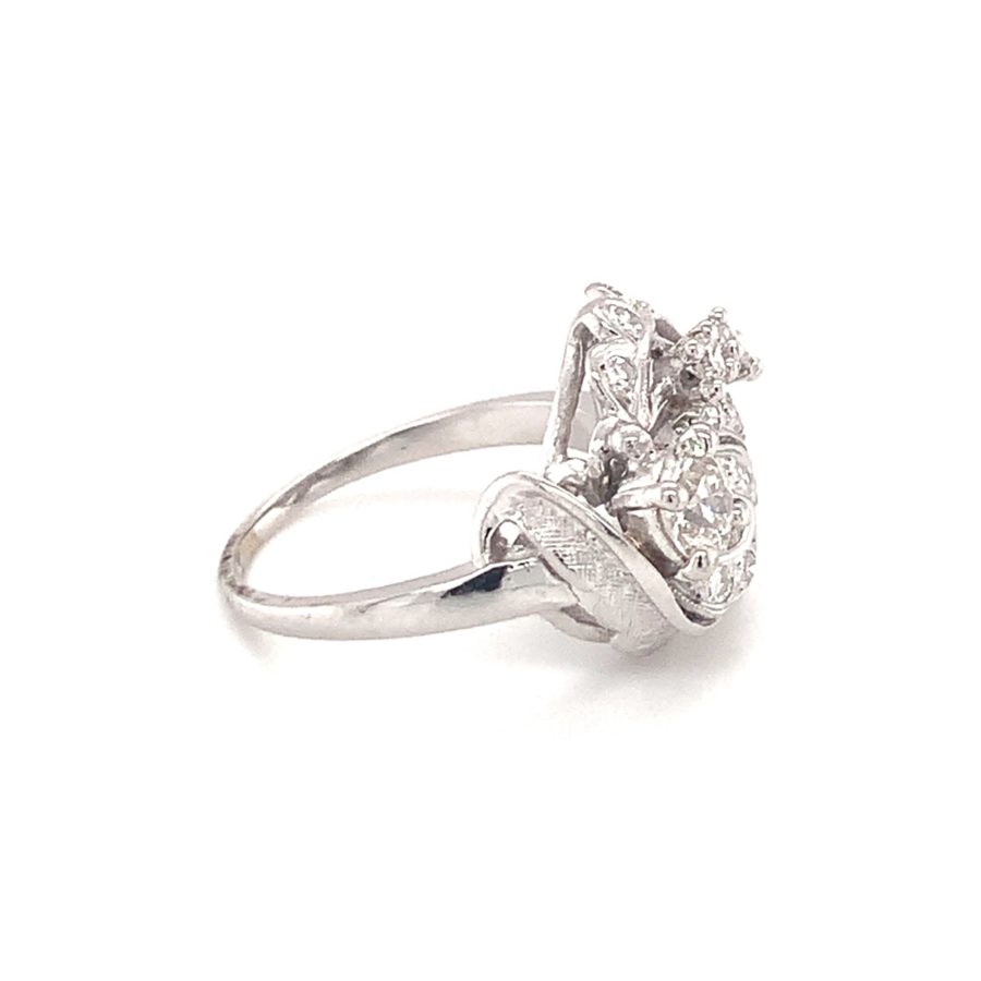 14K White Gold Diamond Cluster Ring from Recoleta Estate Jewelry