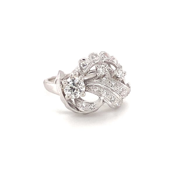 14K White Gold Diamond Cluster Ring from Recoleta Estate Jewelry