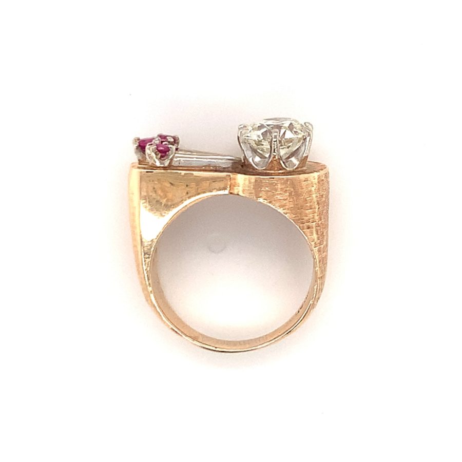 14K-RG DIAMOND AND RUBY RING from Recoleta Estate Jewelry