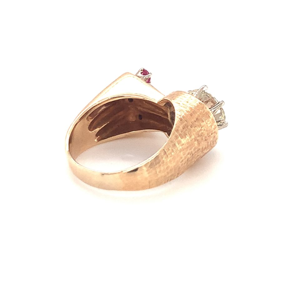 14K-RG DIAMOND AND RUBY RING from Recoleta Estate Jewelry