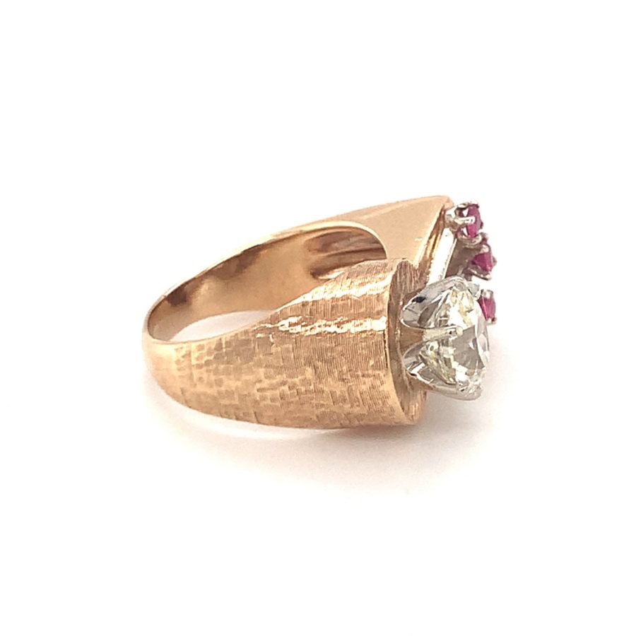 14K-RG DIAMOND AND RUBY RING from Recoleta Estate Jewelry