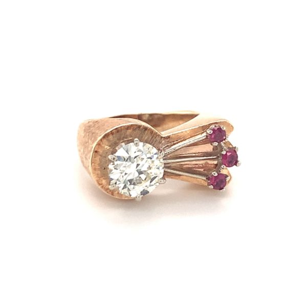 14K-RG DIAMOND AND RUBY RING from Recoleta Estate Jewelry