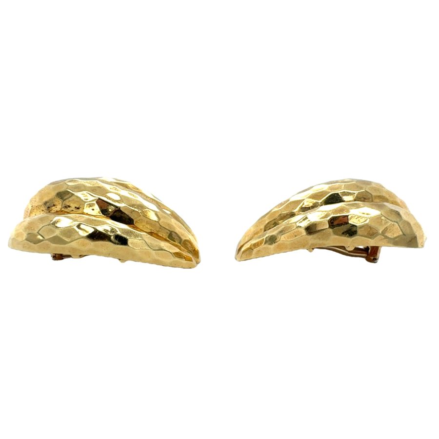 HAMMERED GOLD EARCLIPS BY HENRY DUNAY - Image 3