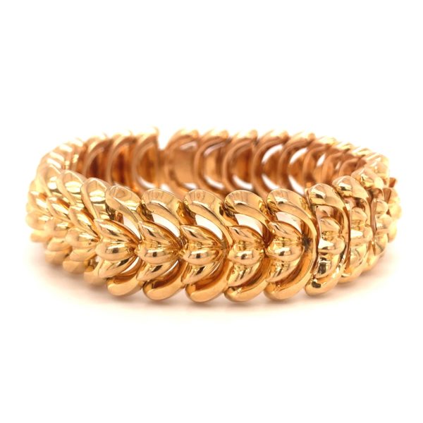 18K-YG SCALLOP LINK BRACELET