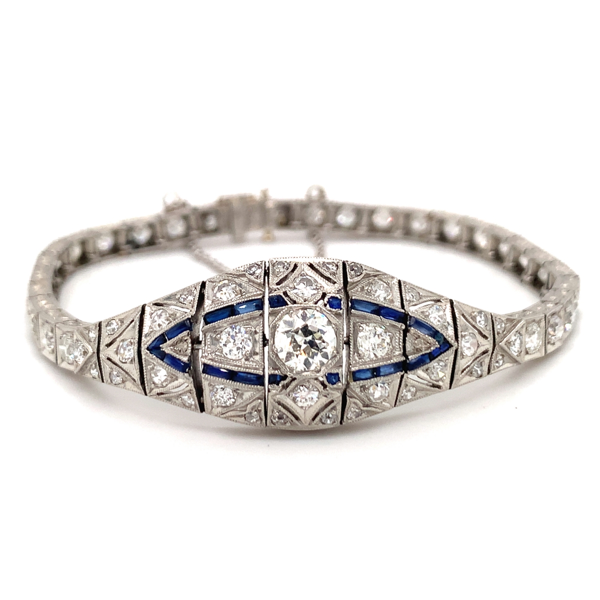 Stunning French Art Deco Platinum Diamond Bracelet | eBay