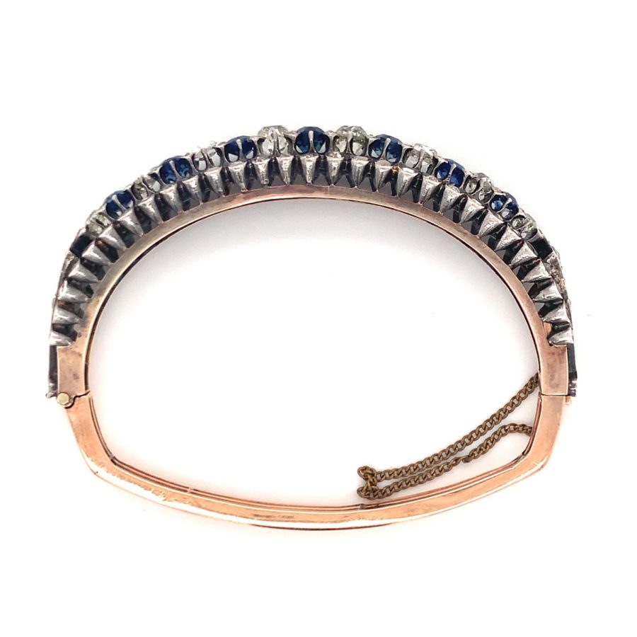 Silver Topped gold, Sapphire and Diamond Bracelet