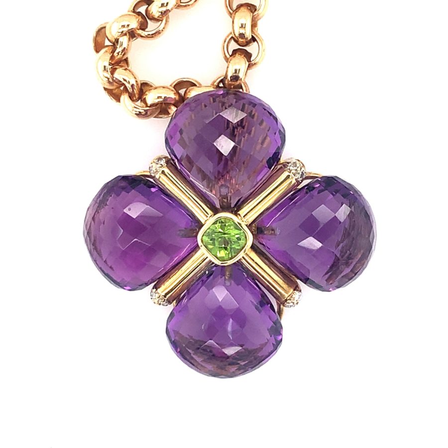 18K-YG AMETHYST BROOCH / PENDANT