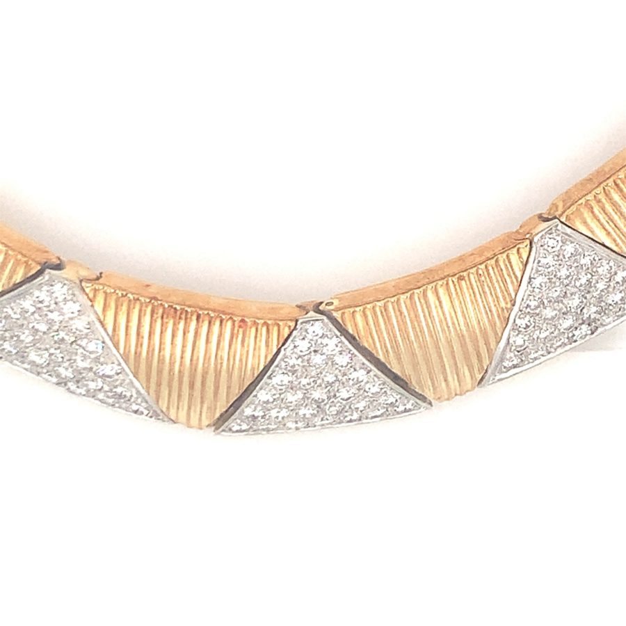 18K YELLOW GOLD DIAMOND COLLAR NECKLACE