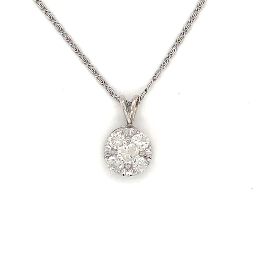 18K+14K WHITE GOLD DIAMOND PENDANT