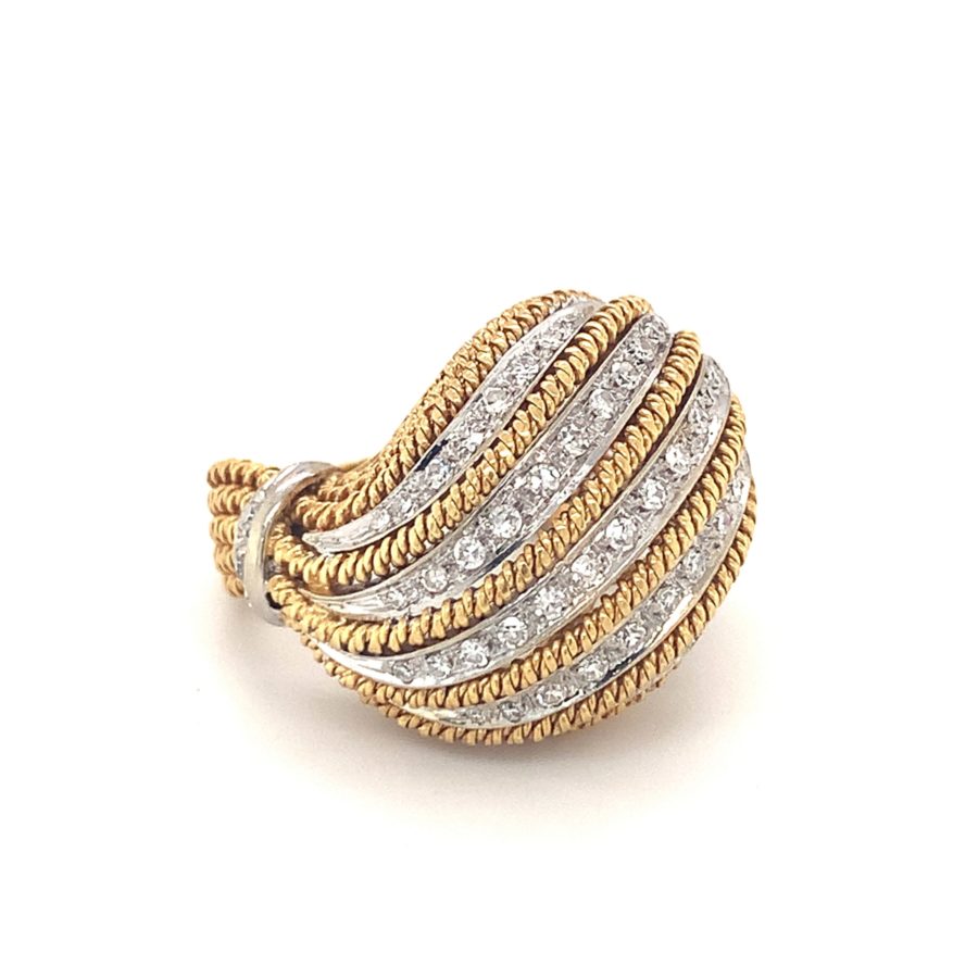 18K YELLOW GOLD DIAMOND RING