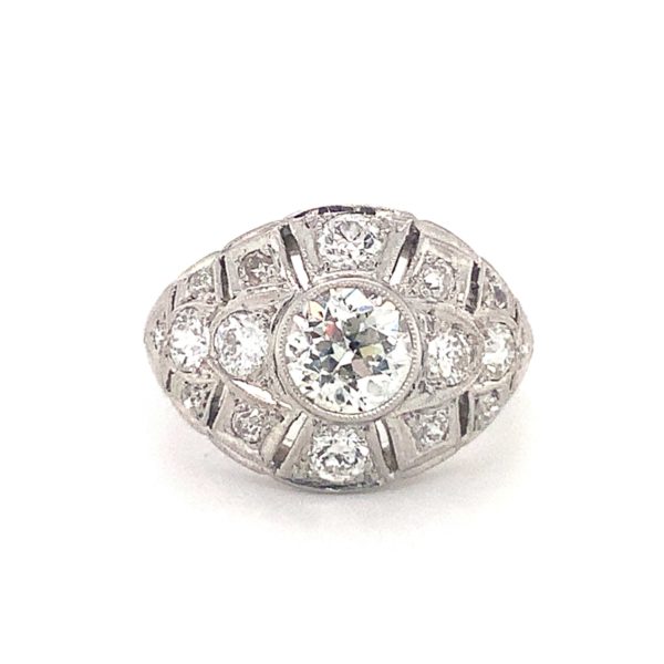 PLATINUM DIAMOND BOMBE RING