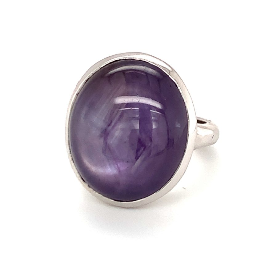 18K-WG PURPLE STAR SAPPHIRE RING