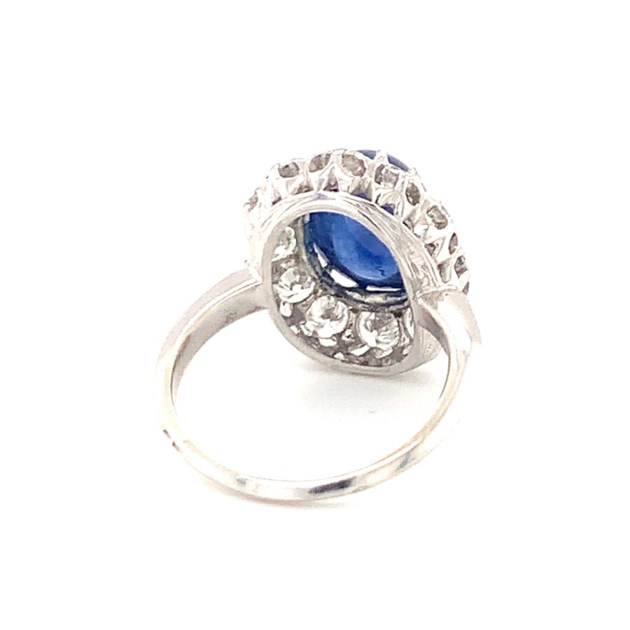 Platinum and 18K White Gold, Sapphire and Diamond Ring