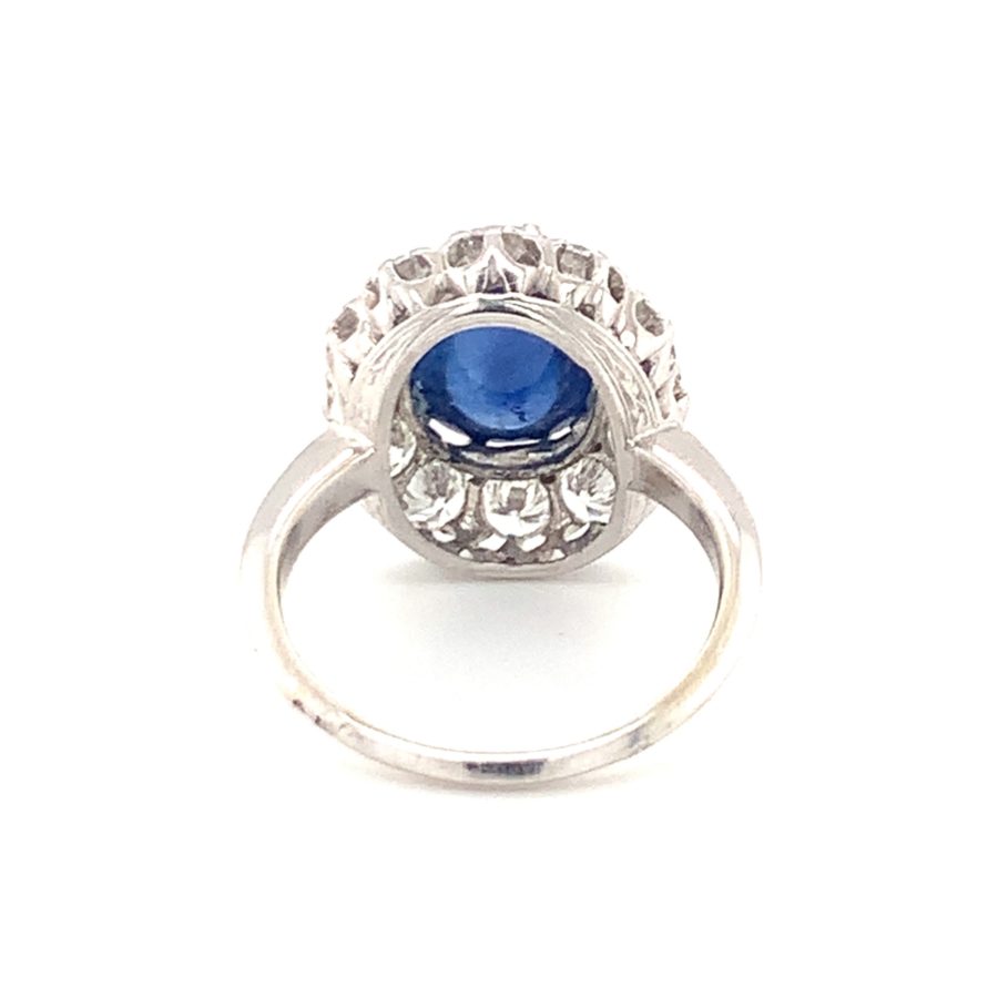 Platinum and 18K White Gold, Sapphire and Diamond Ring