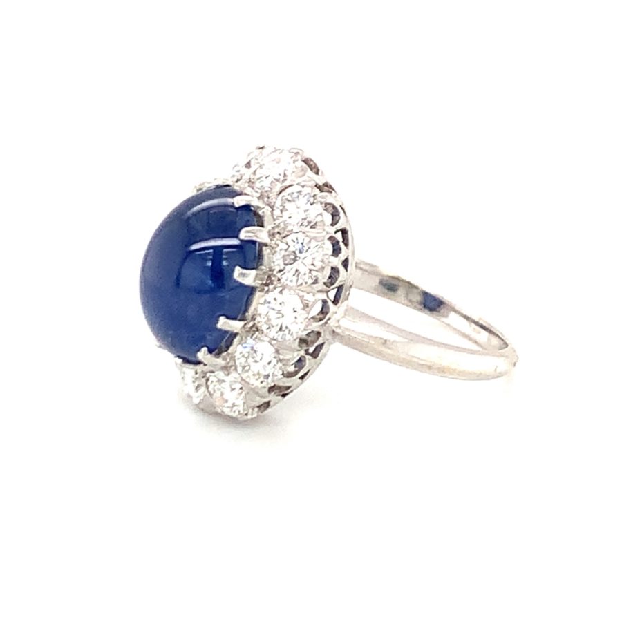 Platinum and 18K White Gold, Sapphire and Diamond Ring