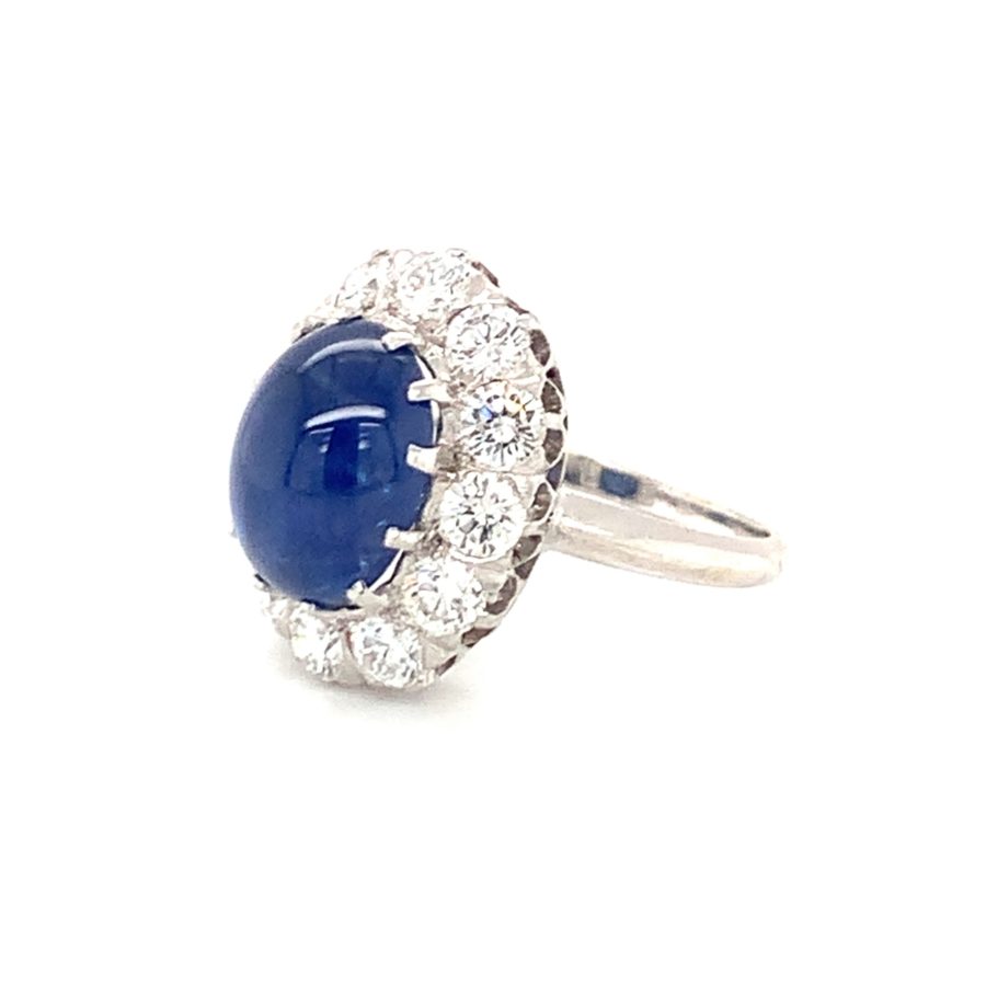 Platinum and 18K White Gold, Sapphire and Diamond Ring