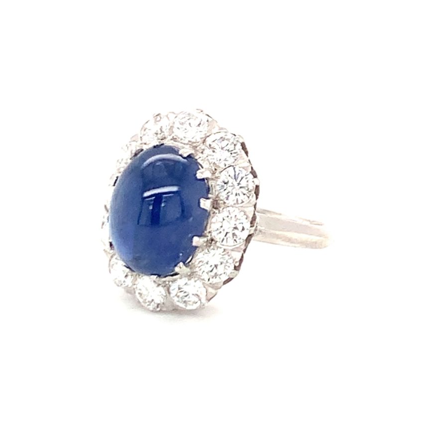 Platinum and 18K White Gold, Sapphire and Diamond Ring