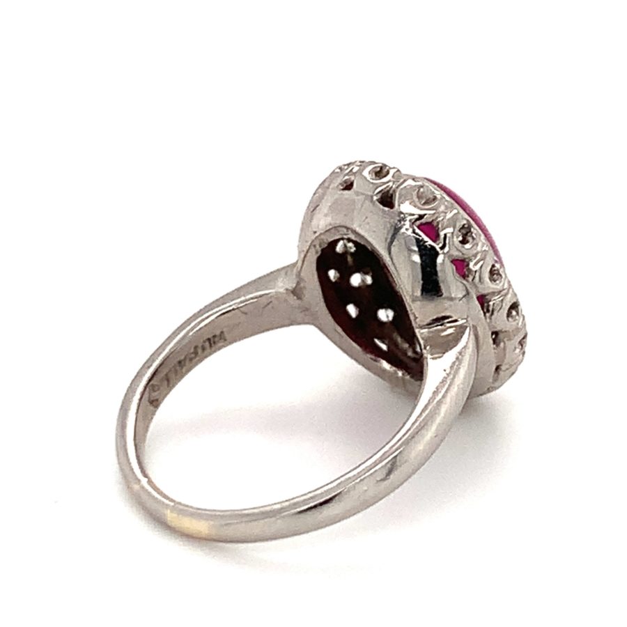 Palladium Star Ruby and Diamond Ring