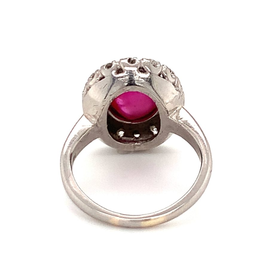 Palladium Star Ruby and Diamond Ring