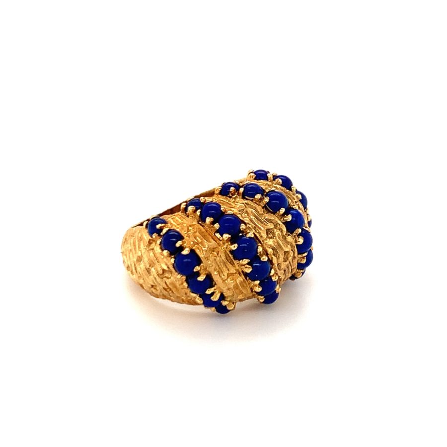 18K-YG LAPIS LAZULI DOME RING