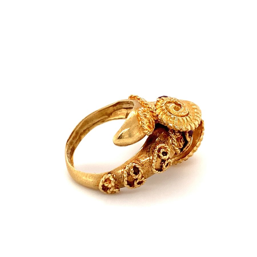 18K-YG Ram's Head Ring by Zolotas