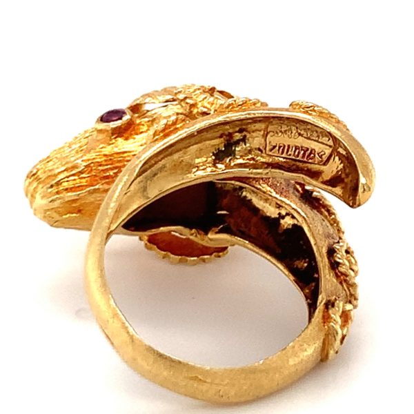 Ram's Head Yellow Gold Ring by Zolotas