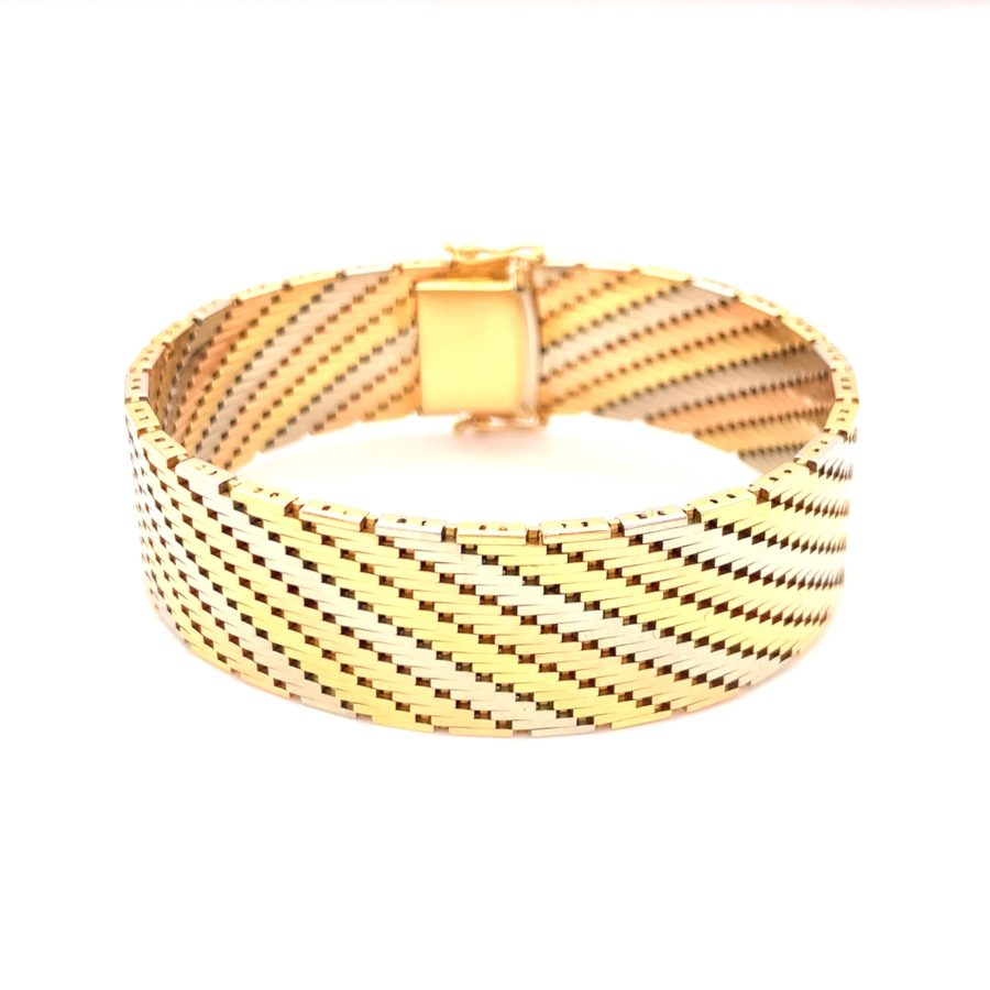 18K-TRI-COLOR GOLD BRACELET