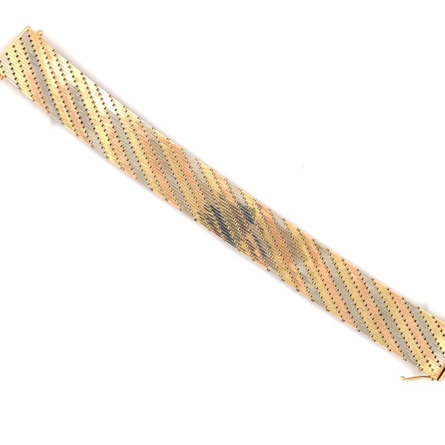 18K-TRI-COLOR GOLD BRACELET