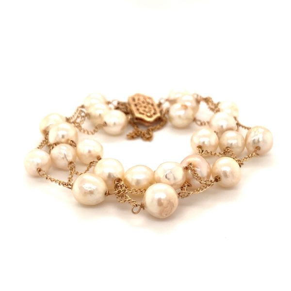 14K Yellow Gold, Pearl Bracelet