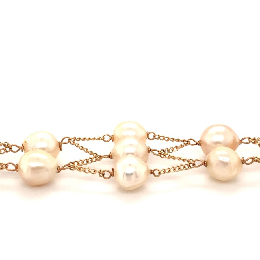 14K Yellow Gold, Pearl Bracelet