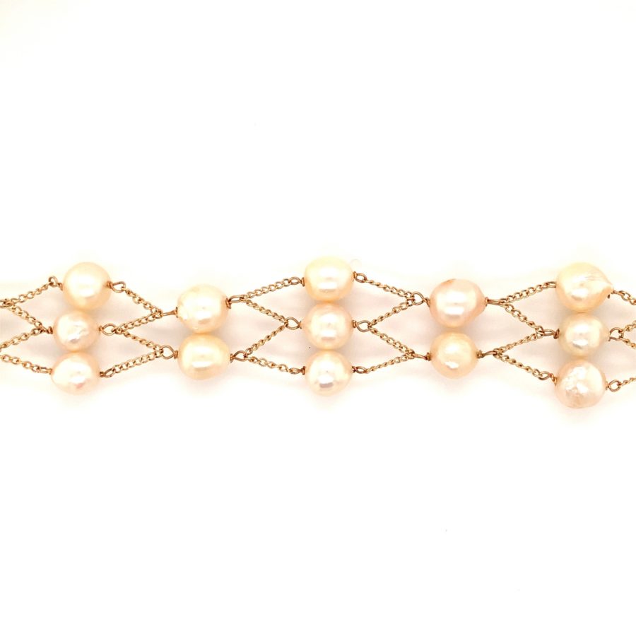 14K Yellow Gold, Pearl Bracelet